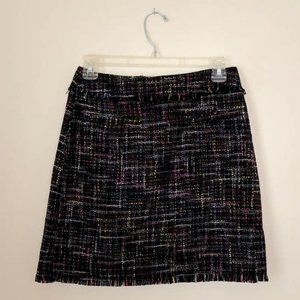 H&M Black and Multicolor Tweed Miniskirt